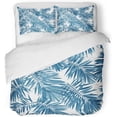 thumbnail image 1 of Juego de Ropa de Cama de 3 Piezas ABPHQTO Azul Indigo con Hojas de Palmera Monstera, 1 of 1
