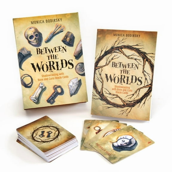Between the Worlds: Shadowcasting with Bone and Curio Oracle Cards (Oracle Kit Box Set with 46 Cards and Guide Book), (Paperback)