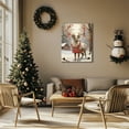 thumbnail image 4 of P&L Art Christmas Reindeer Canvas Wall Art, Festive Holiday Decor with USA Flag & Candy Cane Antlers, Framed Canvas Print, 4 of 8