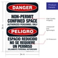 thumbnail image 3 of Non-Permit Confined Space Authorized Personnel Only Bilingual Sign, OSHA Danger Sign, 24x36 Corrugated Plastic, 3 of 7