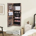 thumbnail image 2 of Costway LED Mirror Jewelry Cabinet Wall/Door Mounted  47" Armoire 3 Color Coffee, 2 of 9