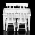 thumbnail image 3 of Square Table Chair Model Dining Table Set Kitchen Furniture Set DIY Accessory White, 3 of 8