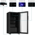 thumbnail image 4 of Beverage Refrigerator, 3.2 Cu.ft Mini Fridge with Double Glass Door, Cooler for Soda, Beer or Wine for Home, Office or Bar with Adjustable Re  ble Shelves (Black), 4 of 6