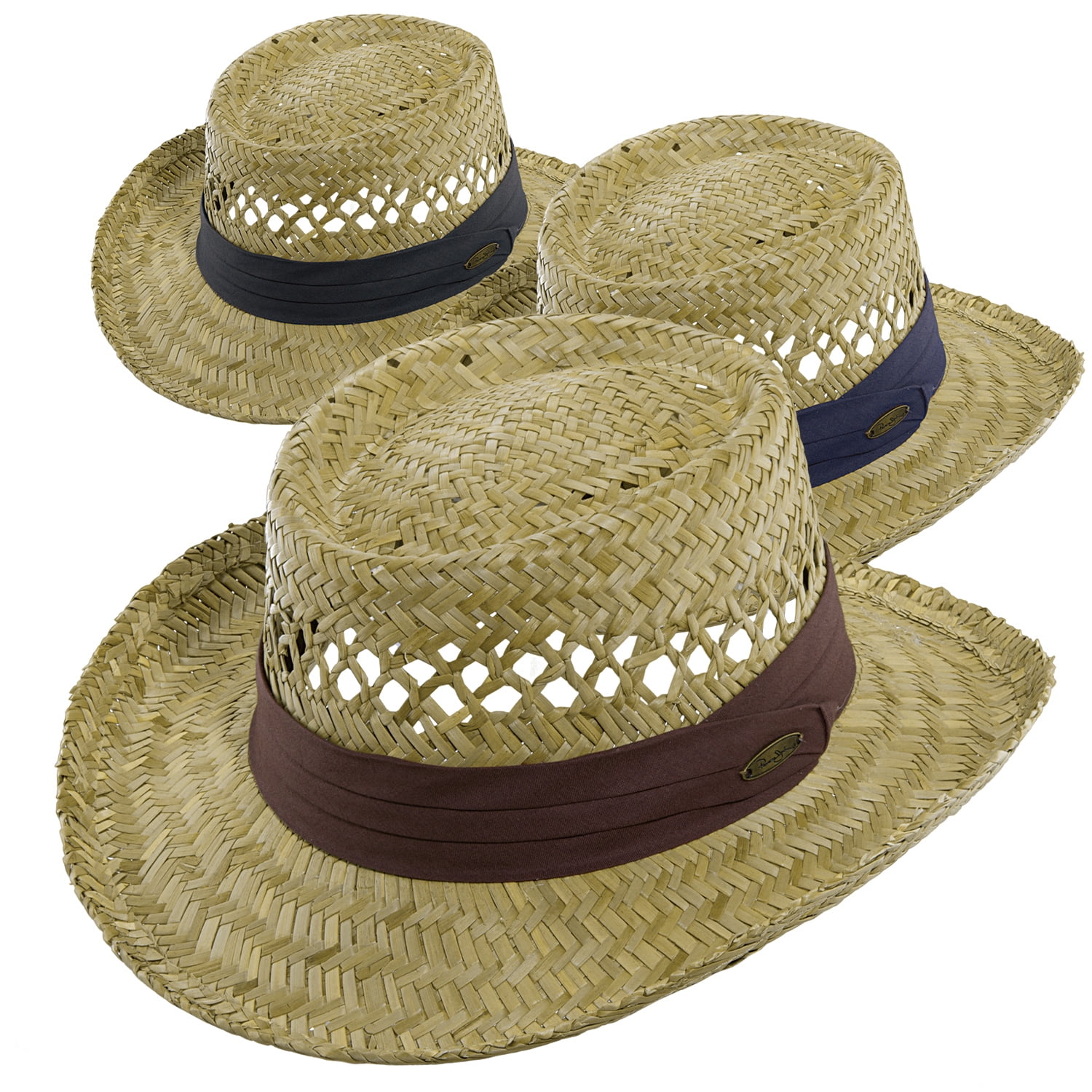 Panama Jack Rush Straw Gambler Hat Inner Elastic Sweatband,