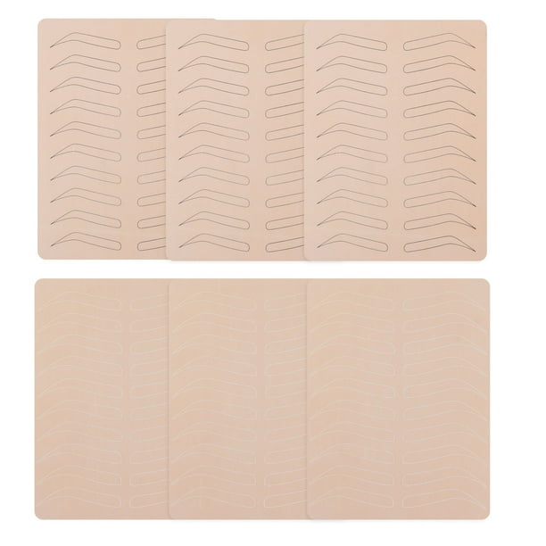 FELTECHELECTR 6 piezas de piel de goma para practicar tatuajes de cejas, pieles de práctica para microblading