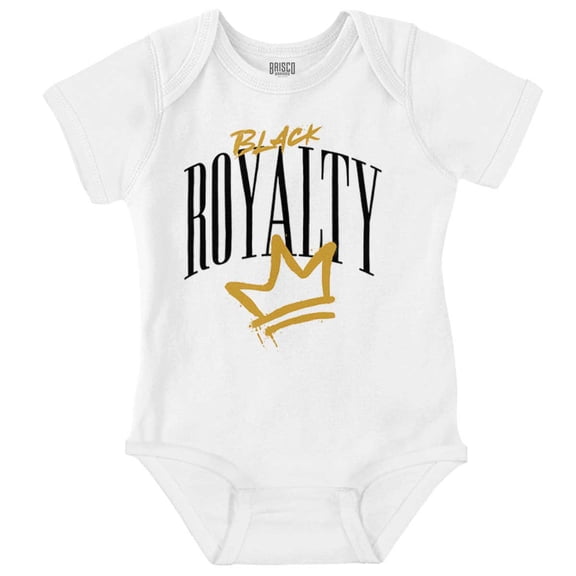Black Royalty Crown Paint Drip Romper Boys or Girls Infant Baby Brisco Brands NB