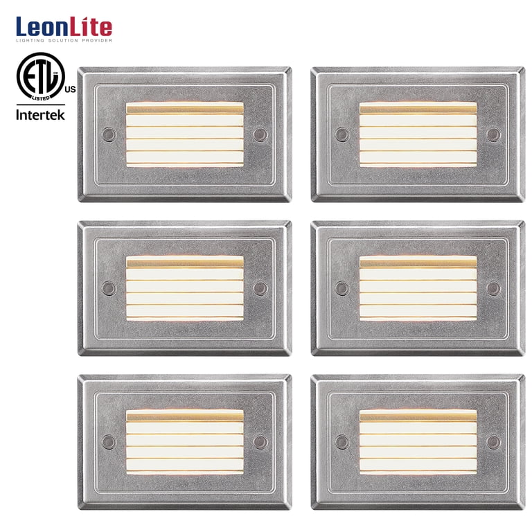 LEONLITE 6-Pack Low Voltage Step Lights – 12V, 3W LED, 3000K Warm White, Oil Rubbed Bronze, IP65 Waterproof, Surface Mount, 150LM