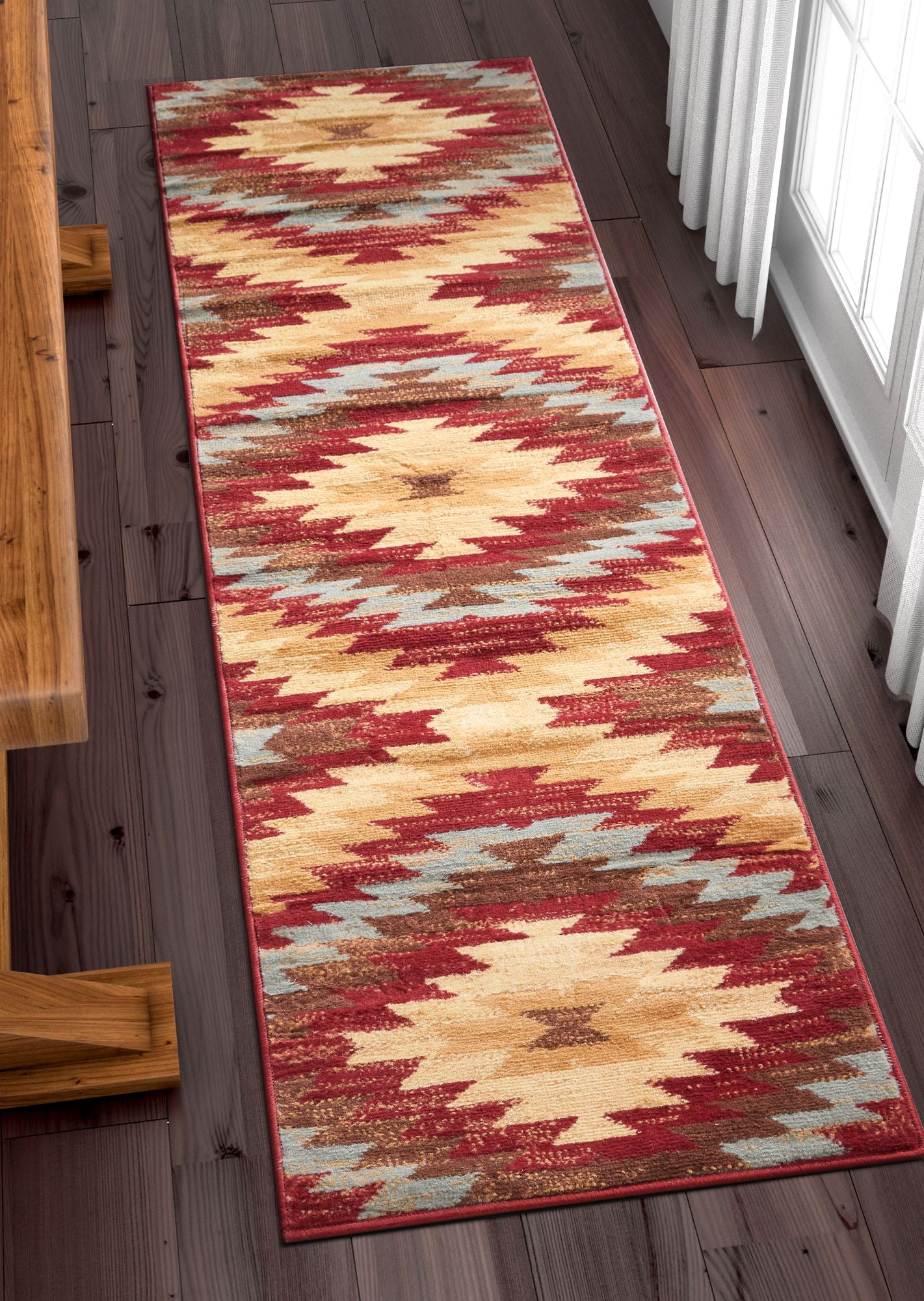 Well Woven Miami Alamo Southwestern Traditional Red Runner Rug