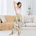thumbnail image 4 of Dailycode Women's Pajama Pants Wide Leg Lounge Pj Bottoms With Pockets Colorful Owls and Flower, 4 of 7