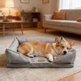 thumbnail image 2 of Dog Bed for Cats & Dogs with Reversible Removable Cover, Non-Slide Bottom & Machine Washable Pad, Suitable for Crate Floor Travel, 17.7x15x5.5in by MPOISVA, 2 of 7