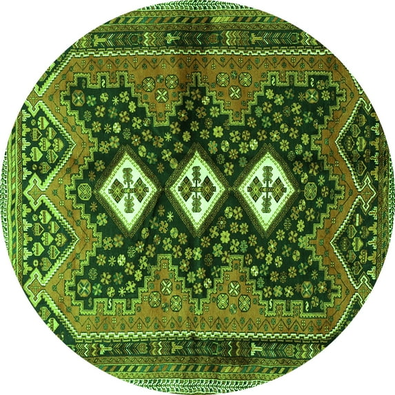Ahgly Company Indoor Round Persian Green Traditional Area Rugs, 8' Round