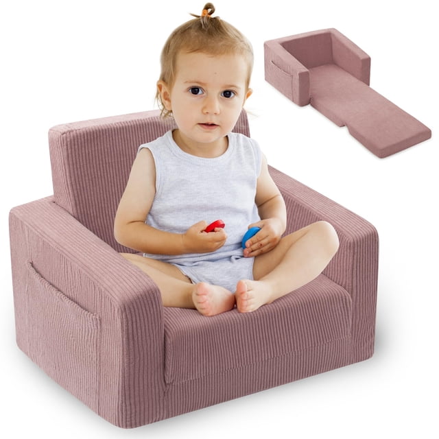 Silla para bebés y niños Jouha, sofá suave 2 en 1 de 1 a 3 años, rosa