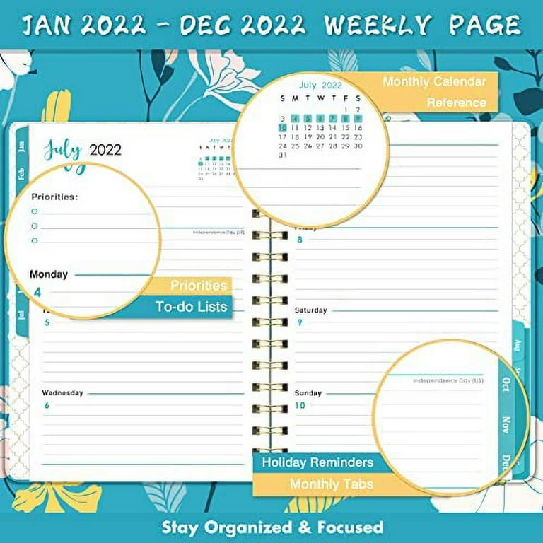 2022 Planner - Planner & Calendar 2022, 6.4'' x 8.5
