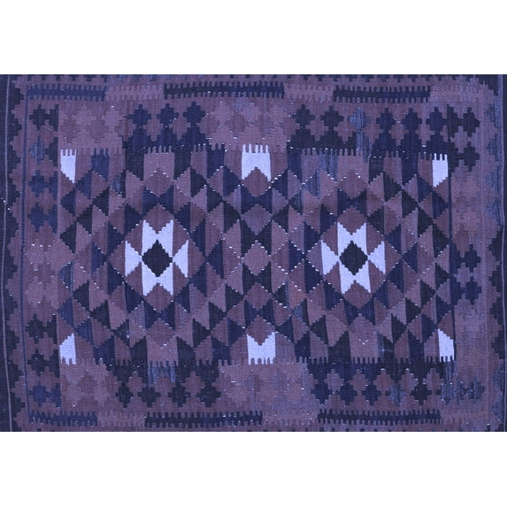 Ahgly Company Indoor Rectangle Oriental Blue Traditional Area Rugs, 3' x 5'