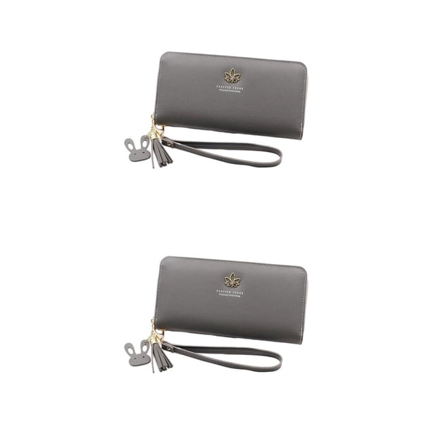 Qarigey Cartera de moda para mujer de PU disponible en muchos colores para cada estilo Cartera con tarjetero Carteras gris gris 2Conjunto