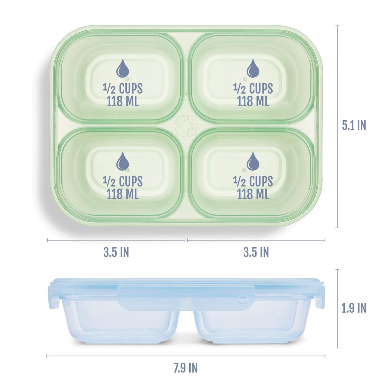 (2 pack) Ello Snap & Nest Plastic 8 Piece Snack Set, Made for Easy Snacking and Easy Transportation