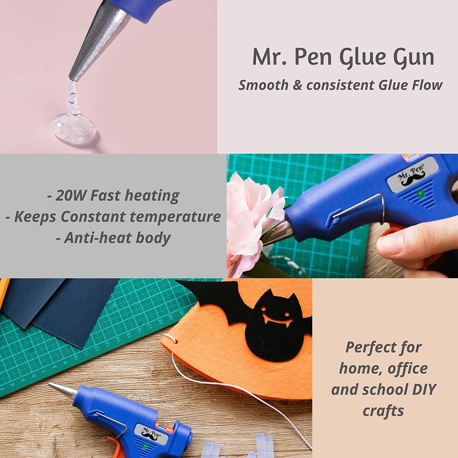 Mr. Pen- Glue Gun, Hot Glue Guns, with 10 Glue Gun Sticks, Glue Gun Kit,  Mini Gl