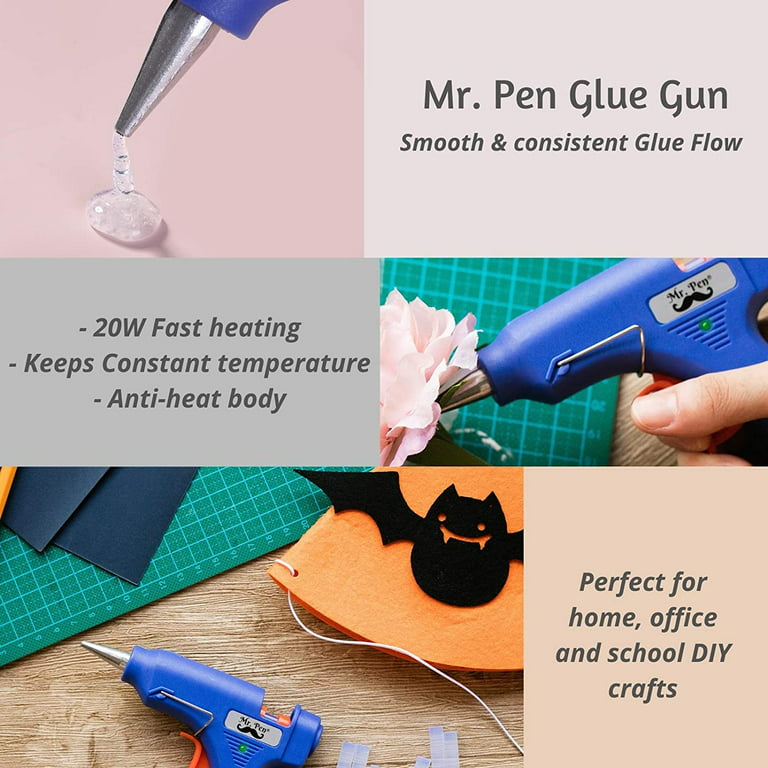 Hot Glue Gun with 30 Glue Sticks, Fast Preheating Hot Melt Gun, Mini Glue  Gun Kit for Kids DIY School Craft Projects and Quick Home Repairs, 20W White