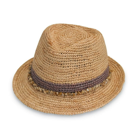 Wallaroo Hat Company – Women’s Tahiti Trilby Fedora – Natural Fiber, Short Brim with Adjustable Sizing for Medium Crown Sizes – Trendy and Chic Sun Hat for Casual All-Season Sun Protection (Ta