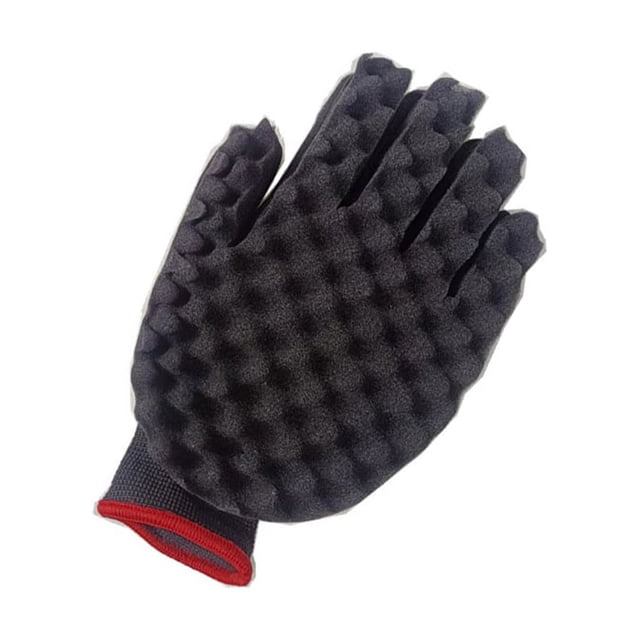 Jumpingount Pelo rizado Guantes de peluquero Esponja Rastas Dormitorio portátil Salón Viaje Peluquería Peluquería Herramienta de torsión Cuidado del cabello