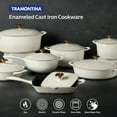 thumbnail image 5 of Tramontina Bestow 2.5-Quart Enameled Cast Iron Sauce Pan with Lid, Latte with Gold Knob, Oven-Safe, 5 of 8
