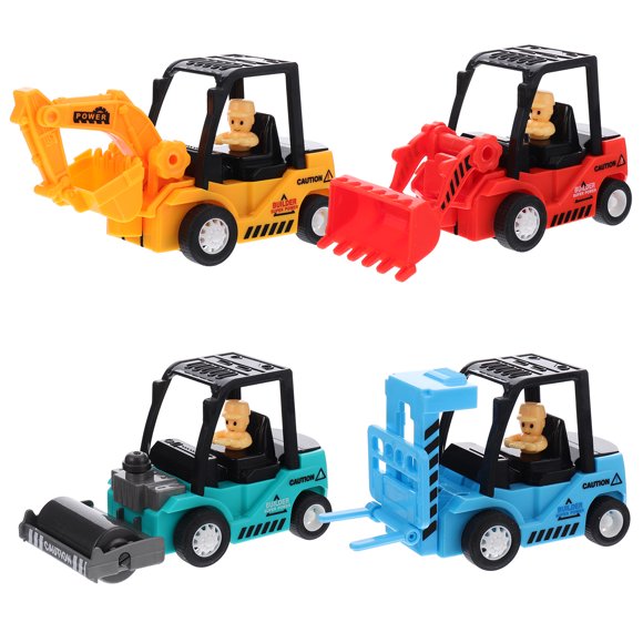 Minkissy 4pcs Small Construction Toys Mechanical Digger Plaything Plastic Assorted Color Educational Knowledge Increase