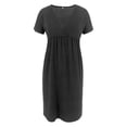 thumbnail image 3 of VALSEEL Pregnant Women Clothes V Neck Short Sleeved Maternity Breastfeeding Casual Dress, 3 of 8