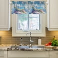 thumbnail image 2 of Yayeee Kitchen Valance Rod Pocket 54" x 18" Living Room Window Curtain, Crystal Ocean, 2 of 6