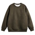 thumbnail image 1 of Blusas y camisas de manga larga con cuello redondo para hombre, sudadera holgada con cuello redondo de color liso, blusa de poliéster para hombre, 1 of 3