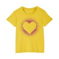 thumbnail image 3 of Riecok Valentine's Day 2-10 Years Boys Cotton Birthday T Shirts Crew Neck Short Sleeve Toddler Kids Girls 2025 Comfortable Shirt Kids Clothes Toddler Kids Girls 2025 Casual Loose Shirts Yellow 4 T, 3 of 5