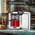 thumbnail image 3 of Vizlon Commerce 1.06gal Portable Mini Fridge and Warmer – Compact 6-Can Cooler with Freezer, Pink, Dual Power Options (12V/100-120V), Ideal for Bedroom, Office, or Kitchen Use, Mini Refrigerator, 3 of 11