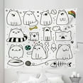 thumbnail image 1 of Cartoon Tapestry, Hand Drawn Sketchy Funny Cats with Toys and Colored Shapes for Art, Fabric Wall Hanging Decor for Bedroom Living Room Dorm, 5 Sizes, Multicolor, by Ambesonne, 1 of 1