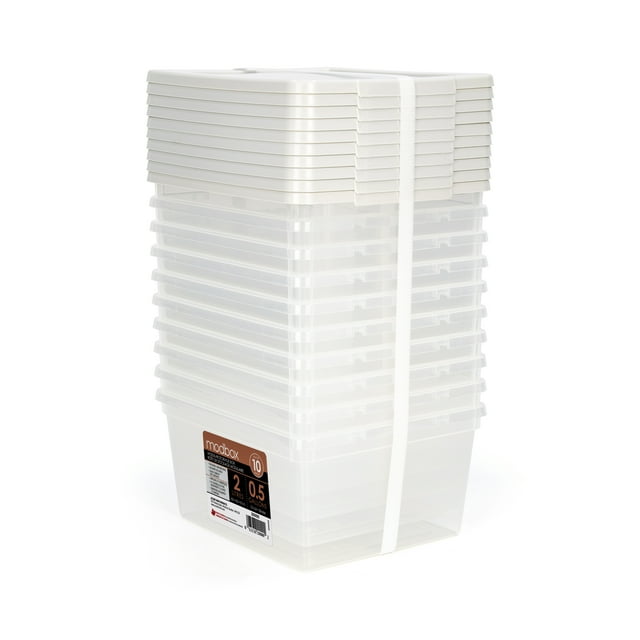 ModBoxTM 2L (0.5 gal.) 10-Pack, Modular Series - Cool Grey & Clear