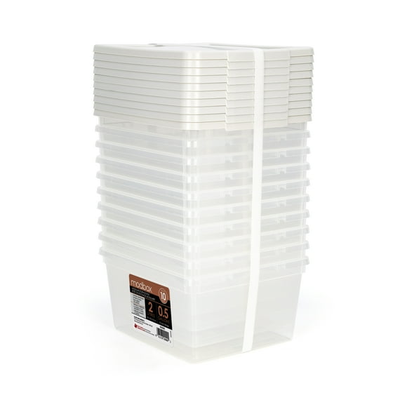 ModBoxTM 2L (0.5 gal.) 10-Pack, Modular Series - Cool Grey & Clear