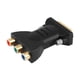 thumbnail image 1 of Adaptador de Convertidor Baoblaze macho a Negro 3 hembra DVI macho a 3 RCA, 1 of 8