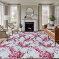 thumbnail image 2 of Spring Flowers Large Area Rugs 8x10 ft Pink White Peach Blossoms Chinese Wind Washable Rug Non Slip Indoor Carpet Absorbent Floor Mat for Living Room Bedroom Dining Room, 2 of 9
