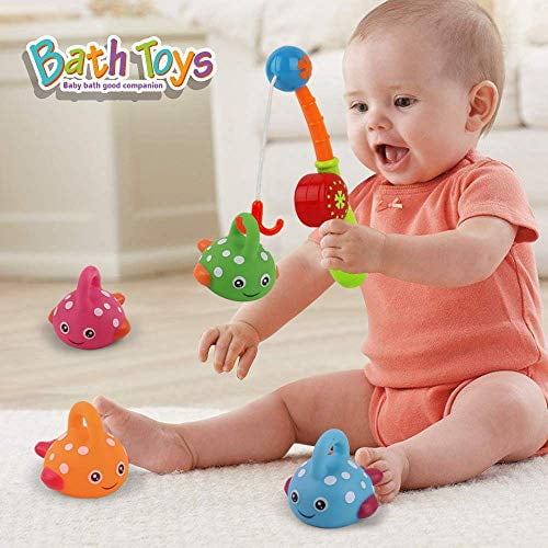  Dwi Dowellin Bath Toy for Toddlers ,Bathtub Toy with Floating  Mold Free Swimming Toys and Stacking Cups,Magnetic Fishing Game for Toddles  and Babies : Toys & Games