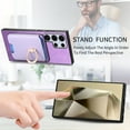 thumbnail image 3 of Classic Back Case for Samsung Galaxy S25 Ultra, with Removable Magnetic Card Slots Support Car Magnetic Mount with Finger Ring Stand Business Thin Fit Phone Cover for Samsung Galaxy S25 Ultra, Purple, 3 of 7