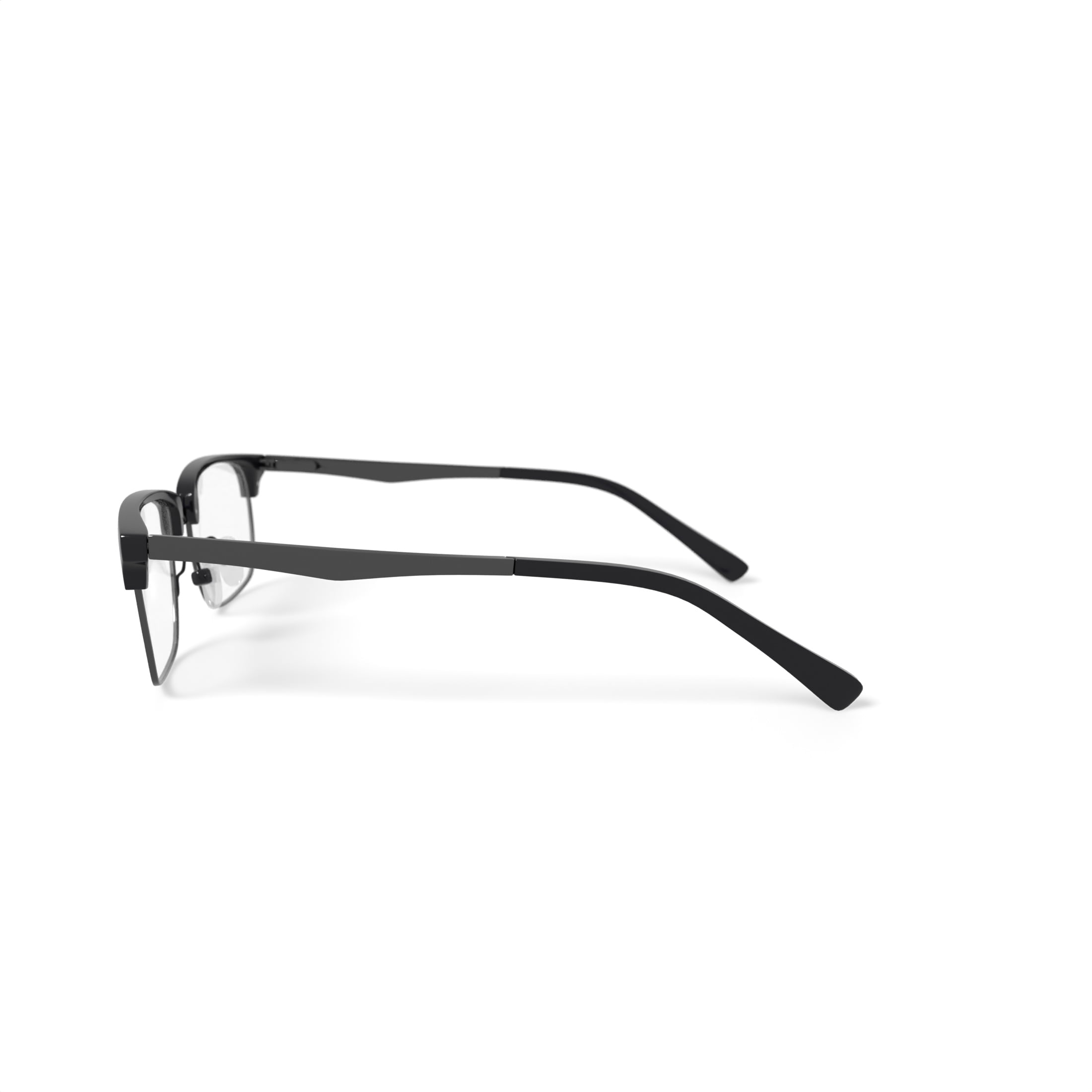 Walmart Men's FM18053A Browline Prescription Eyeglasses with Case, Black/Silver