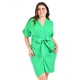 thumbnail image 4 of Vestido drapeado con botones Roman Fashion /Tallas Extras, 1059 (Verde) verde 40, 4 of 7