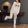 thumbnail image 2 of Defitshape Women's Summer Comfy Winter Princess Cotton Cute Pajama Set Soft Pjs Fall Lounge Postpartum Sleepwear Style14 Medium, 2 of 4