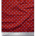 thumbnail image 1 of Soimoi Red polyester Crepe Fabric Blue Star Print Fabric by the Yard 42 Inch Wide, 1 of 3