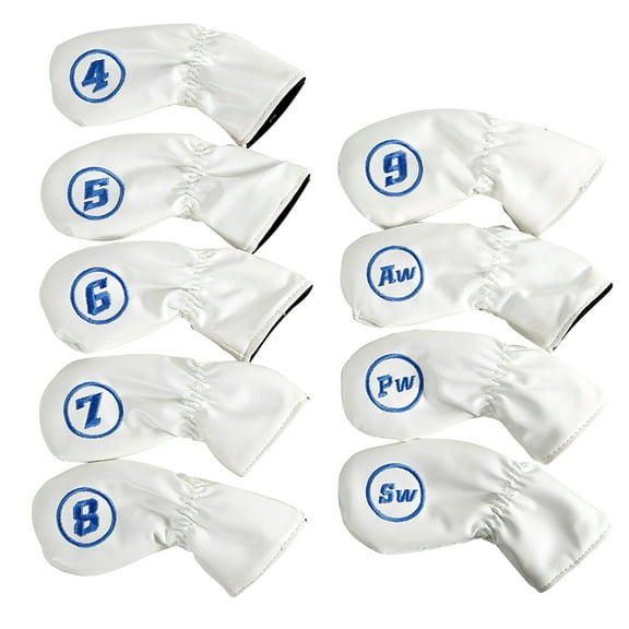 9Pcs PU Leathers Golfs Iron Head Cover Golfs Club Headcover Waterproof Golfs Club Head Cover Fit Most Brands Golfs Iron