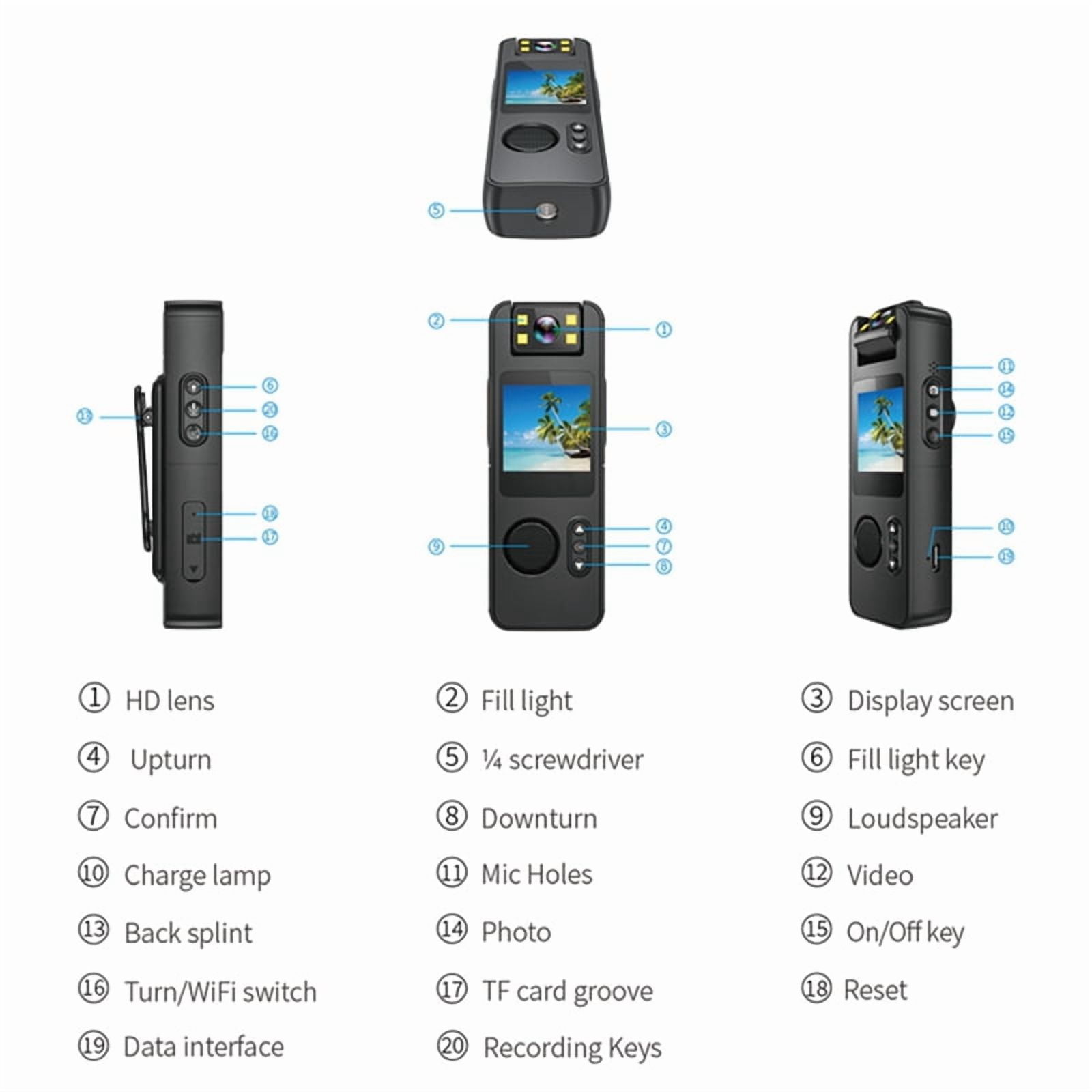 CS11 Mini Camera Night Vision LED Back Clip Portable Digital Video Voice Recorder Sport Micro-Cam Gizli Kamera Camaras,1 x camera 1 x USB Cable