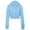 Light Blue, variant on Women's Solid Long Sleeve Zip-Up Crop Hoodie Jacket – Lightweight Casual Hooded Sweatshirt for Teen Girls