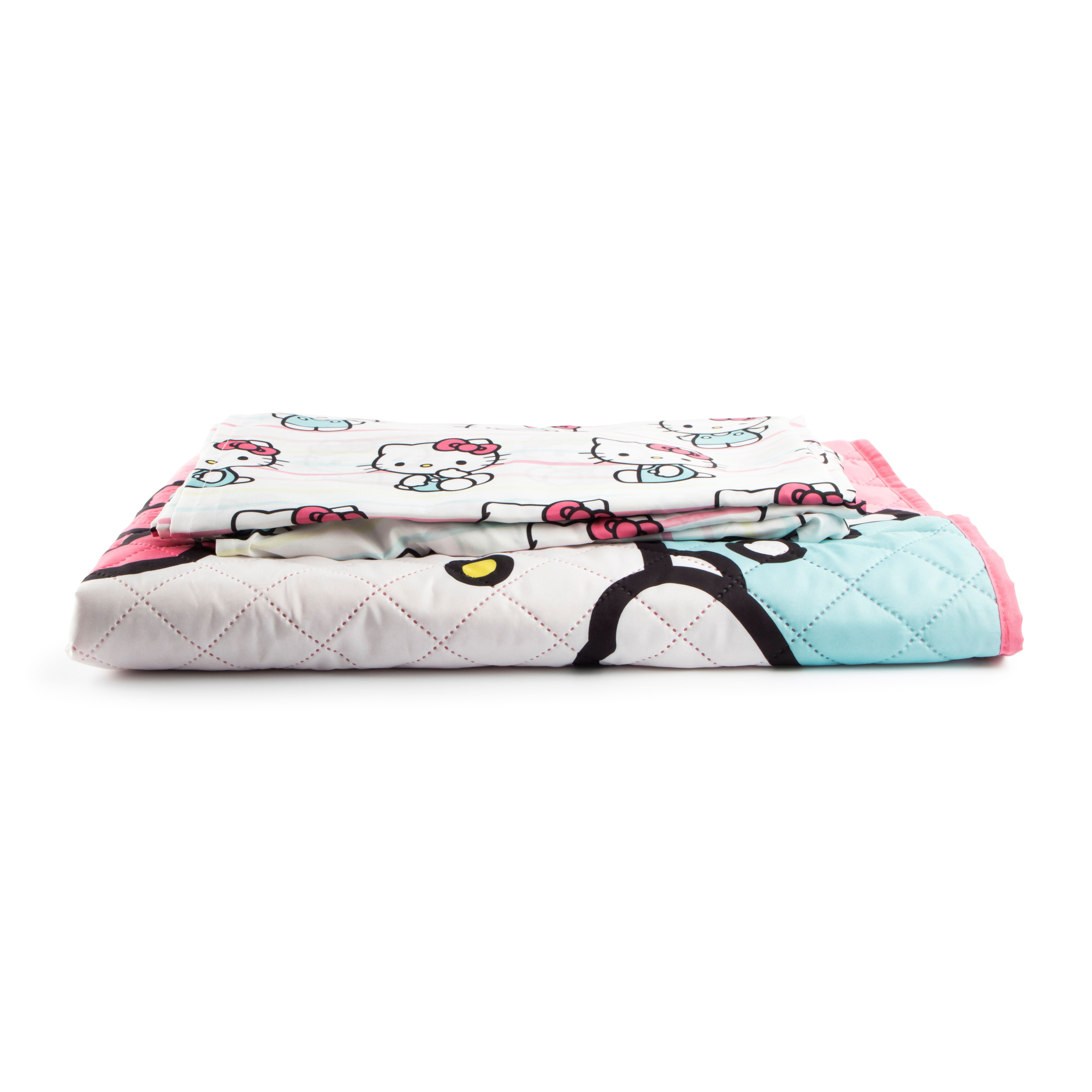 Sanrio Hello Kitty Pastel 4 Piece Twin Size Quilt Set