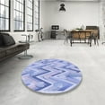 thumbnail image 4 of Ahgly Company Machine Washable Indoor Round Transitional Blue Area Rugs, 8' Round, 4 of 7