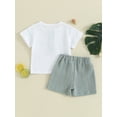 thumbnail image 4 of Bslissey Toddler Baby Boys Summer Clothes Short Sleeve Crew Neck Pocket T-shirt Tops + Solid Color Shorts 2Pcs Outfits Infant Casual Short Pants Sets 3 Months-3 Years, 4 of 10