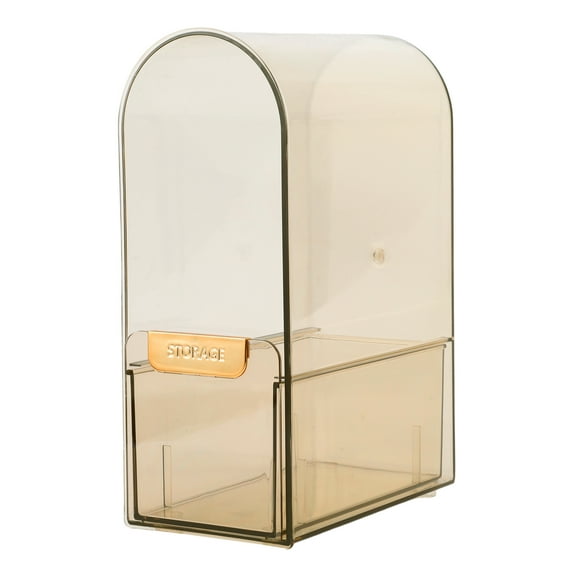 Makeup Organizer Dust-proof Makeup Organizer for Vanity Holder for Lotions Lipstick Jewelry Brown