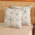 thumbnail image 2 of Seafoam Blue Starfish Pillow Covers 18x18 Set of 2 Coastal Throw Pillows Summer Nautical Ocean Beach Theme Decorative Pillowcase Outdoor Farmhouse Decor Cushion Case for Couch Home Bedroom, 2 of 7
